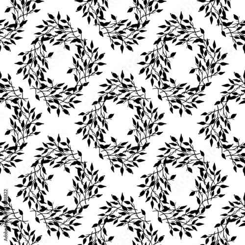 seamless pattern of leaves on a white background. Design for textiles, Wallpapers, and packages.