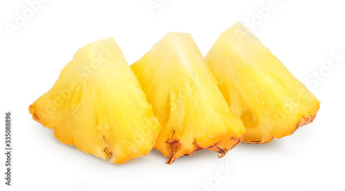 pineapple slice isolated on white background with clipping path and full depth of field