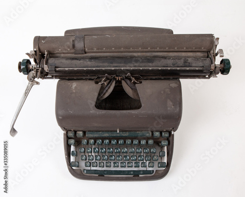 vintage typewriter isolated on white