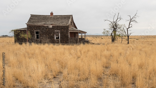 old abandoned house on prairie
