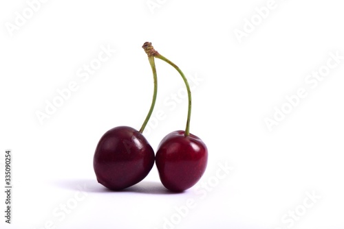 red cherry isolated at white background