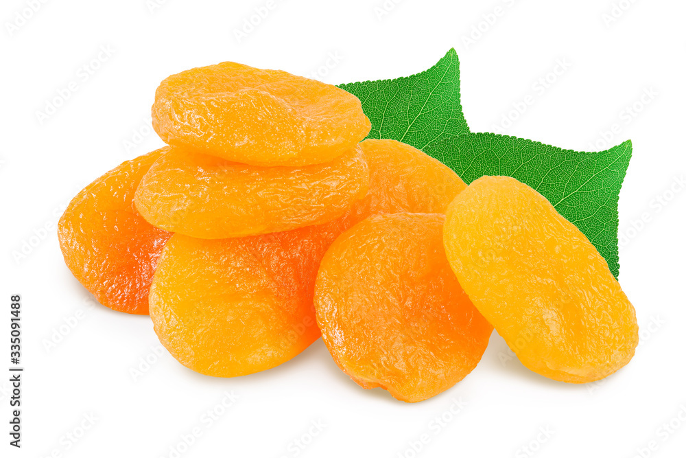 Dried apricots isolated on white background with clipping path and full depth of field. Dried apricots isolated on white background with clipping path and full depth of field.