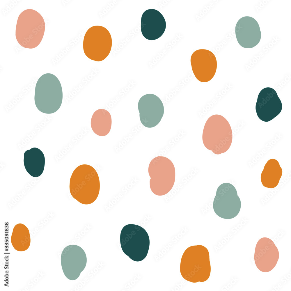 Cute colorful seamless vector pattern background illustration with hand painted abstract circles