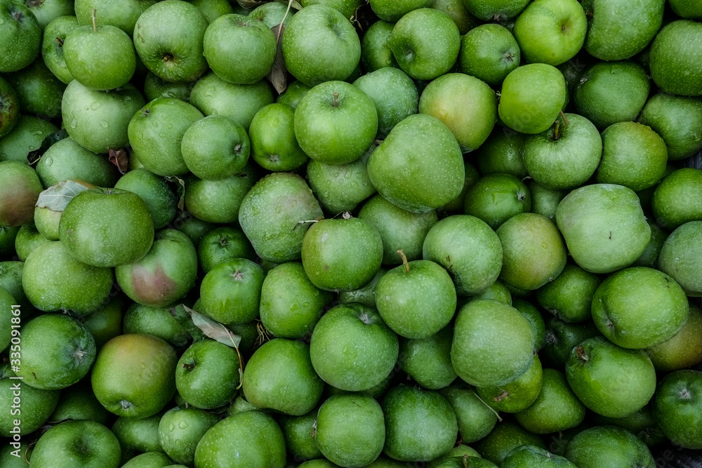 close up of green apples