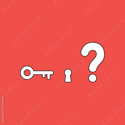 Vector illustration concept of key and keyhole with question mark.