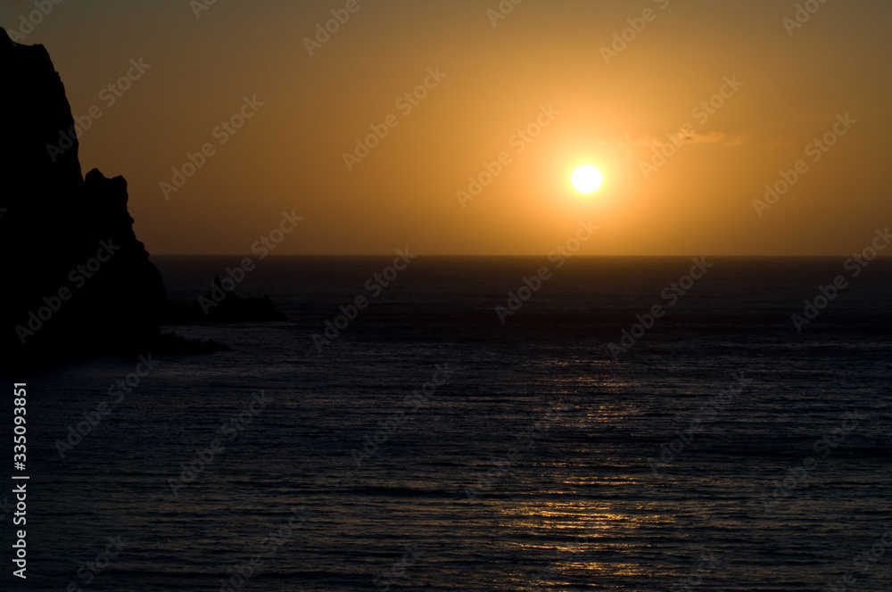Dawn over the Atlantic Ocean from the island of El Hierro. Canary Islands. Spain.