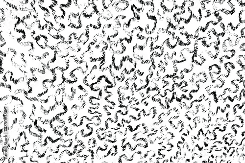 Grunge texture of hand-drawn doodles, swirls, and zigzags. Abstract background drawn in pencil. Vector illustration. Overlay template.