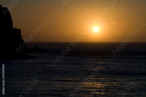 Dawn over the Atlantic Ocean from the island of El Hierro. Canary Islands. Spain.