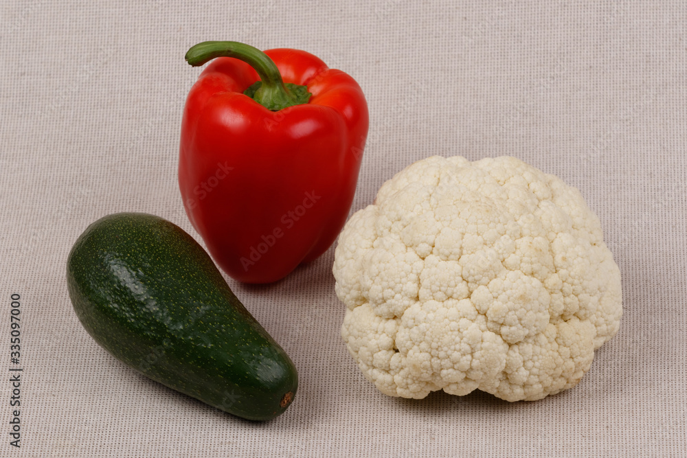 Vegetables on a fabric background. Close-up Vegetables on a fabric background. Close-up