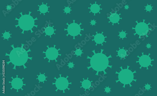 Coronavirus illustration background. COVID-19 green icon