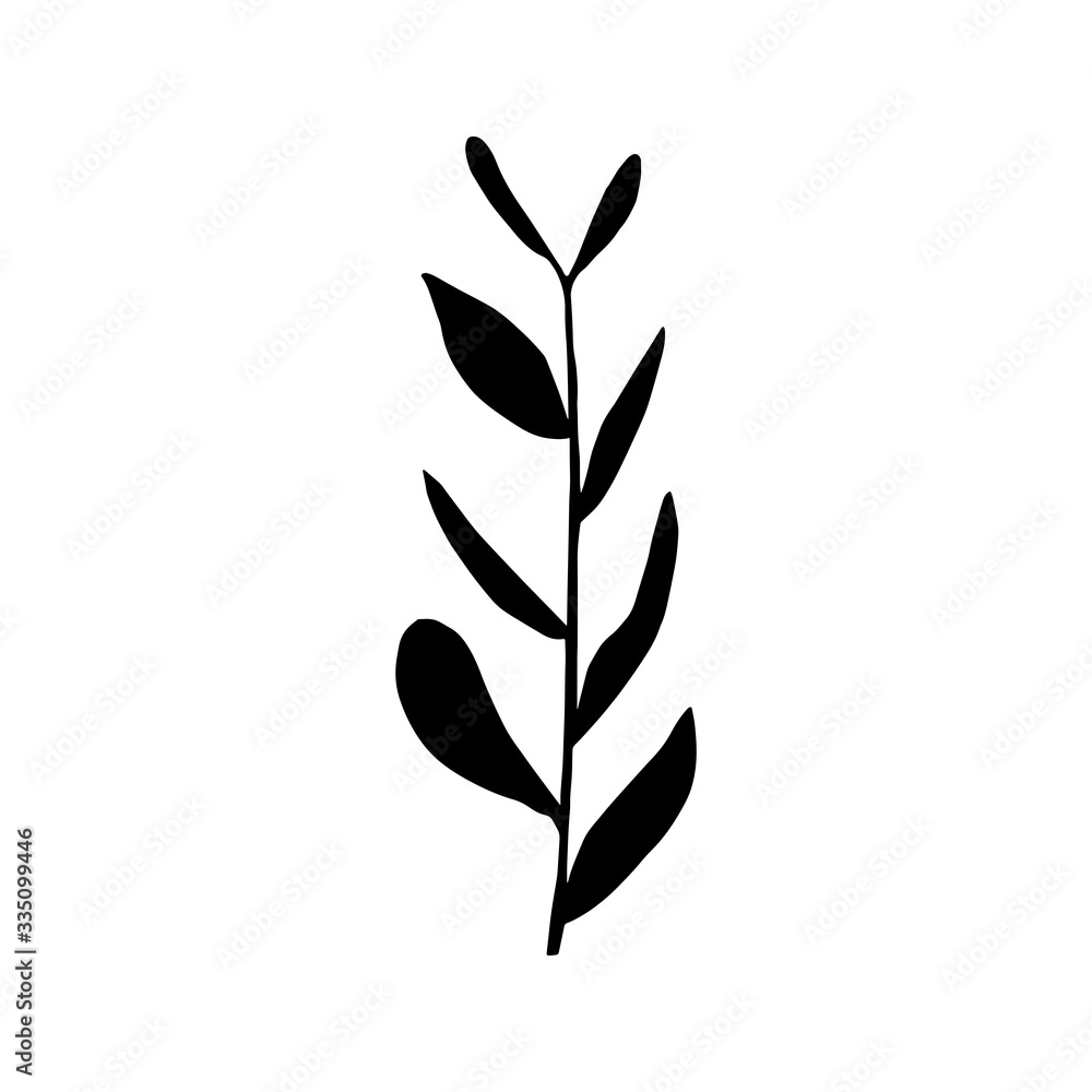 Cute hand drawn forest leaf, branch. Traditional leaves in ink, doodle style for wedding decoration and arrangements. Cute hand drawn forest leaf, branch. Traditional leaves in ink, doodle style for wedding decoration and arrangements.