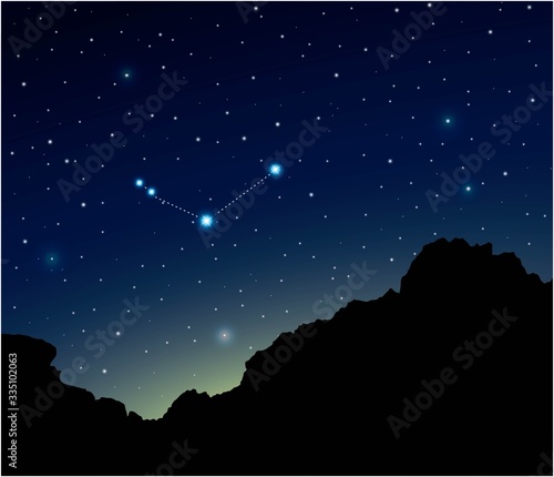 Constellation Canes-venatici in deep space