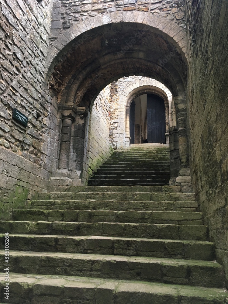 Fototapeta premium Stairs leading to derelict castle