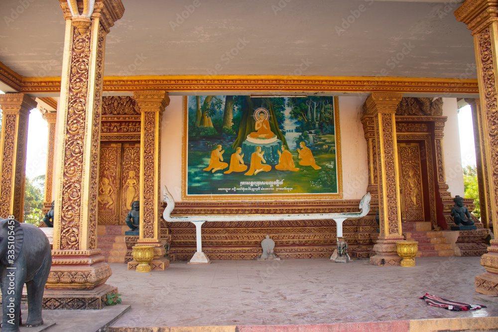 Obraz premium A beautiful view of buddhist temple in Siem Reap, Cambodia.