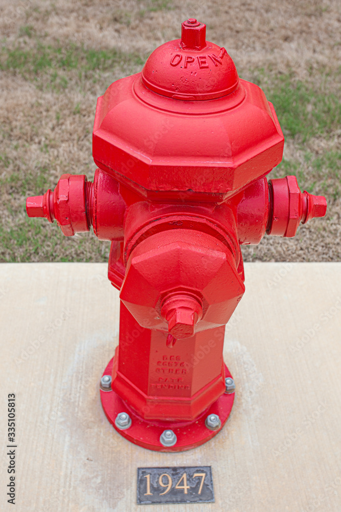red fire hydrant manufactured in 1947
