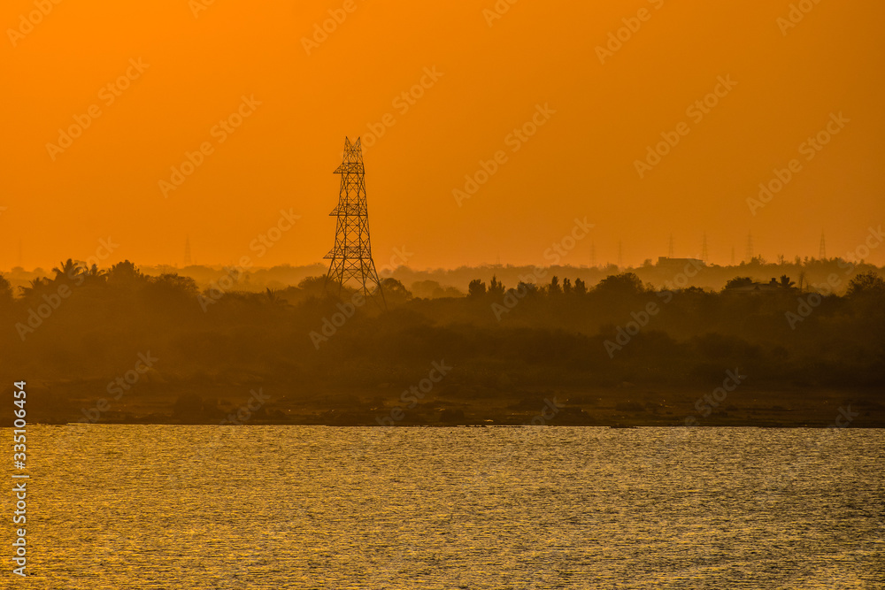 Beautiful sunset above the sea