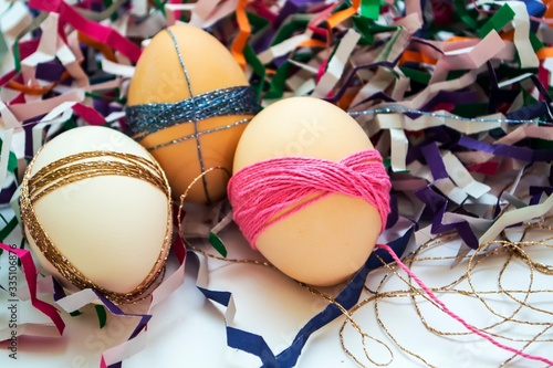 Eggs in a gift colored filler