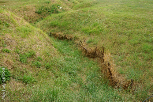 Fotografija World War I trenches at the first Battle of the Somme fought on July 1, 1916 near the village of Beaumont-Hamel in France