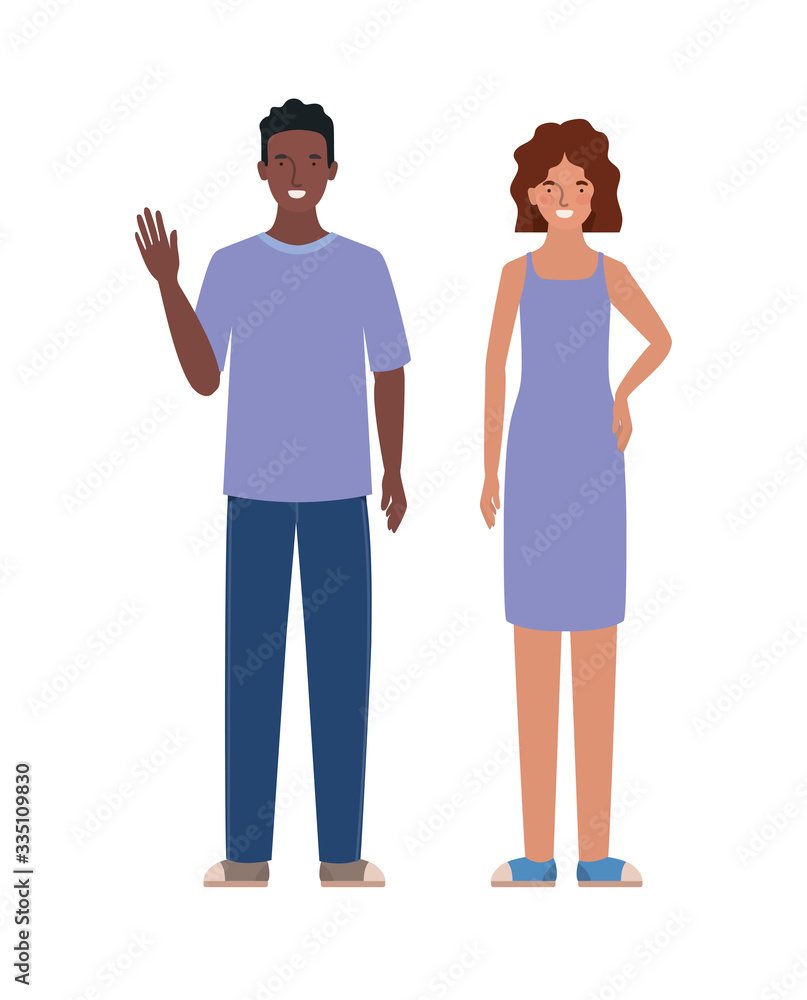 Isolated woman and man avatar vector design Isolated woman and man avatar vector design