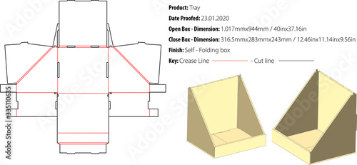 Tray Box template die cut vector