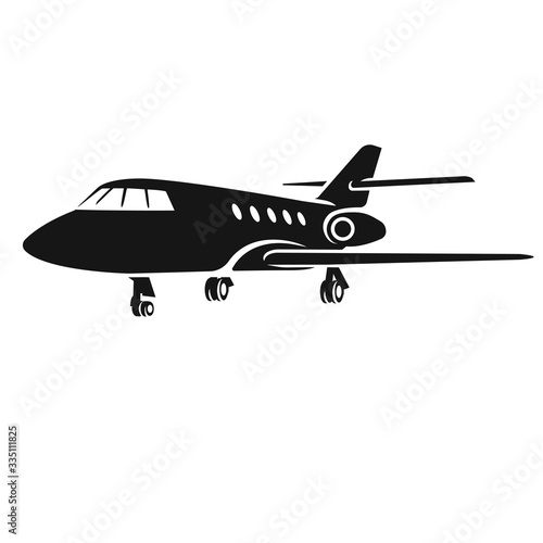 Private jet vector icon. Business jet illustration.