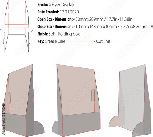  Flyer Display template die cut vector