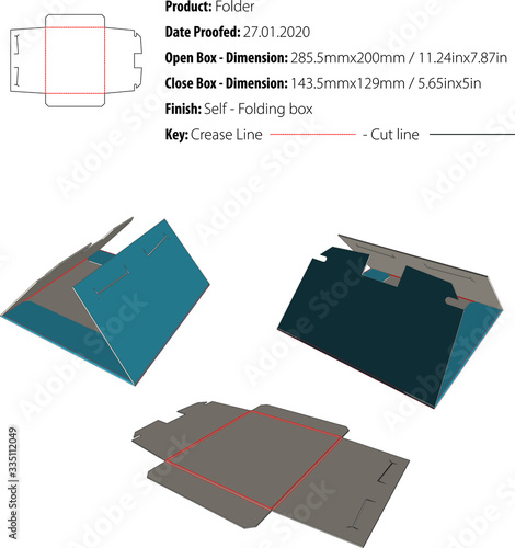 folder template die cut - vector