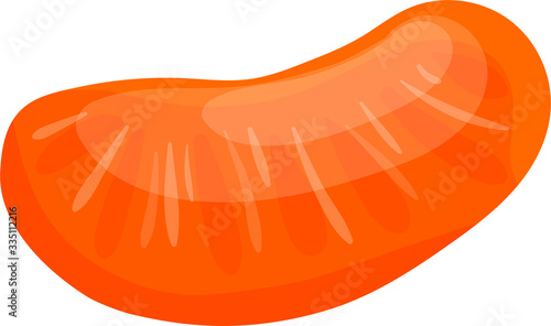 fresh slice tangerine on white background - vector