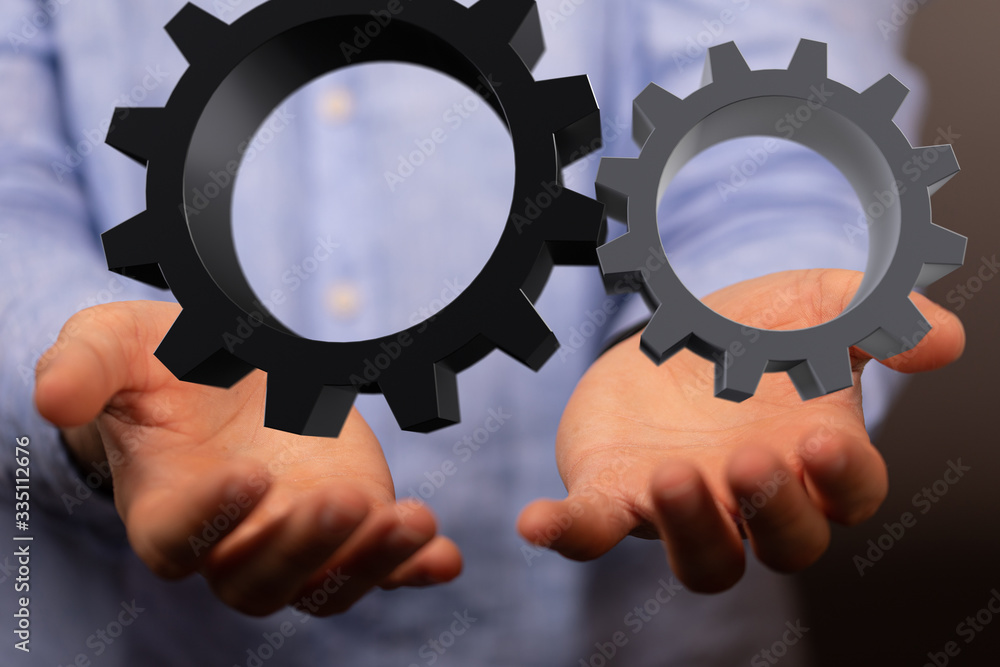 Business, Internet and technology concept. Business select gear icon on virtual screen. Business, Internet and technology concept. Business select gear icon on virtual screen.