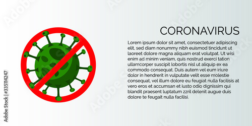 Illustration of coronavirus realistic illustration with stop sign, with nice background vector