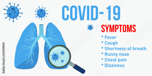 Illustration of COVID 19 - Symptoms of virus - vector