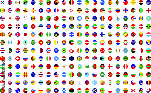 Illustration of different circle flags, with white background vector