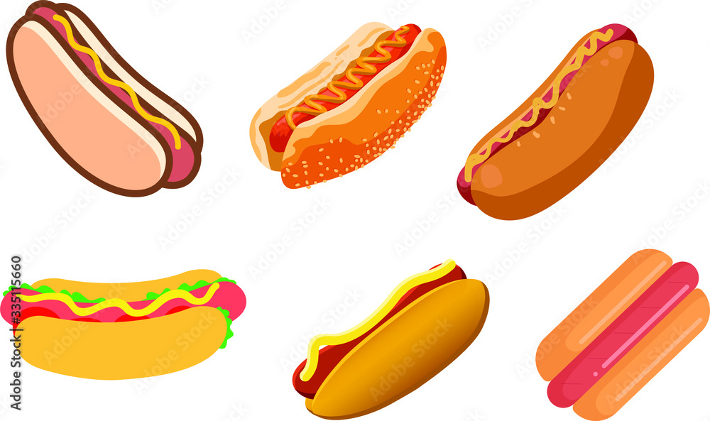 Illustration of hot dog, with white background vector Illustration of hot dog, with white background vector