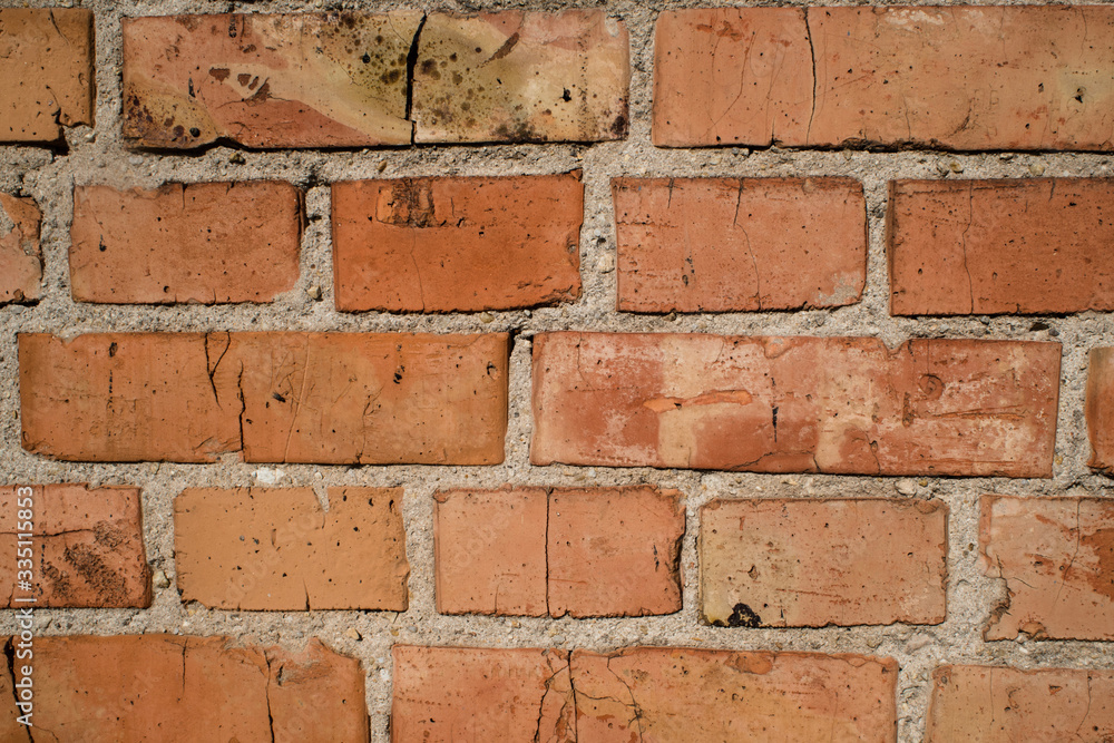 Red brick wall masonry. Texture close up Red brick wall masonry. Texture close up