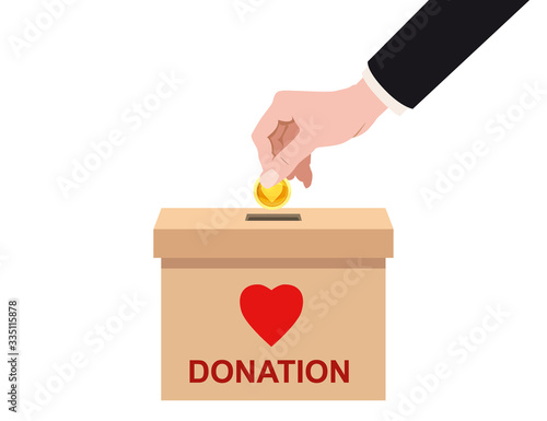 Donate Money and Charity Concept