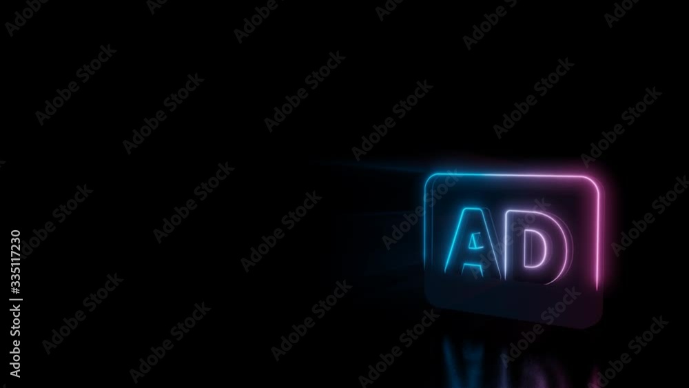 Abstract 3d rendering glowing blue purple neon symbol of audio description icon with glowing outlines with rays on black background with reflection Abstract 3d rendering glowing blue purple neon symbol of audio description icon with glowing outlines with rays on black background with reflection