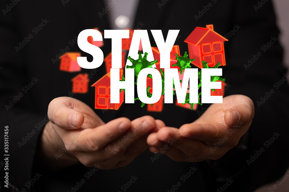 Coronavirus outbreak. stay at home stay safe. keep calm and work from home. 3d. Coronavirus outbreak. stay at home stay safe. keep calm and work from home. 3d.