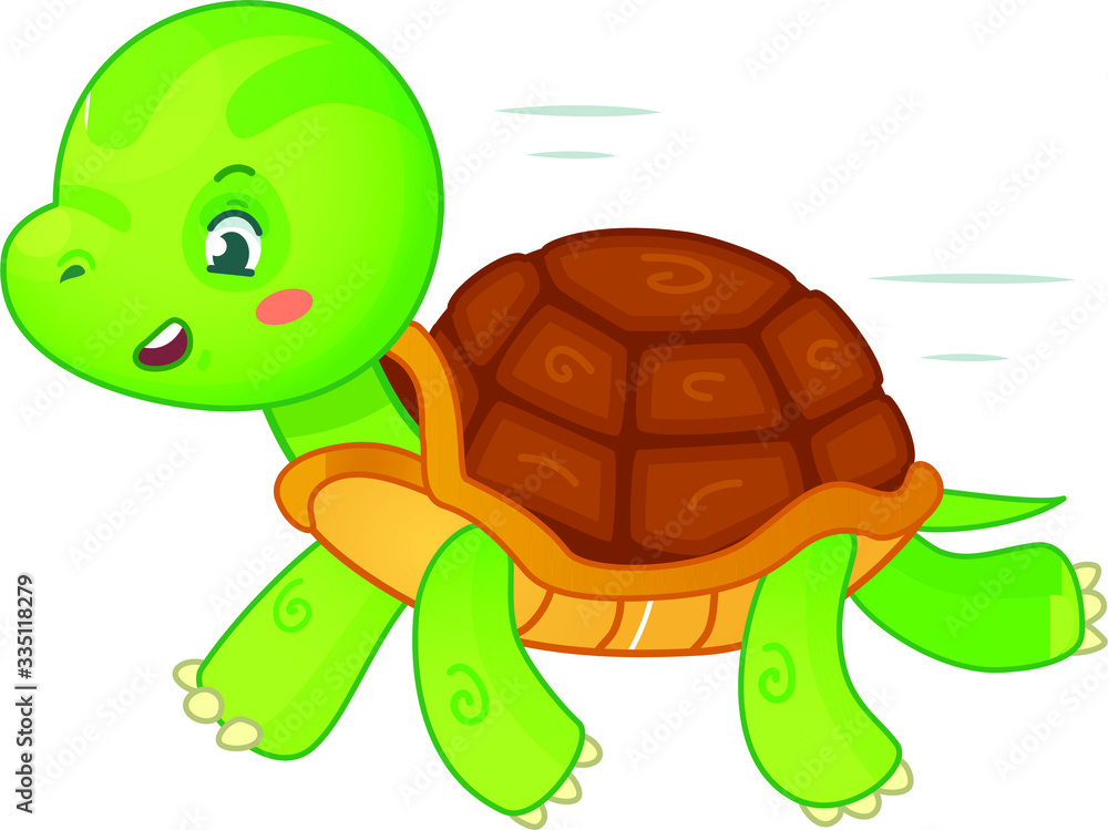 Obraz premium Illustration of turtle, with white background vector