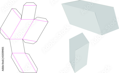 Parallelepiped box packaging - Vector