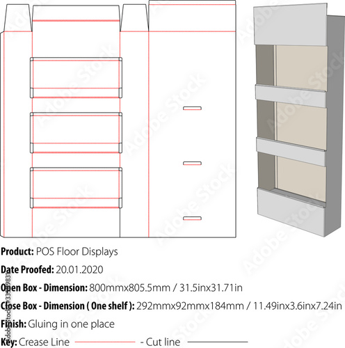 POS Floor Displays DieCut Vector