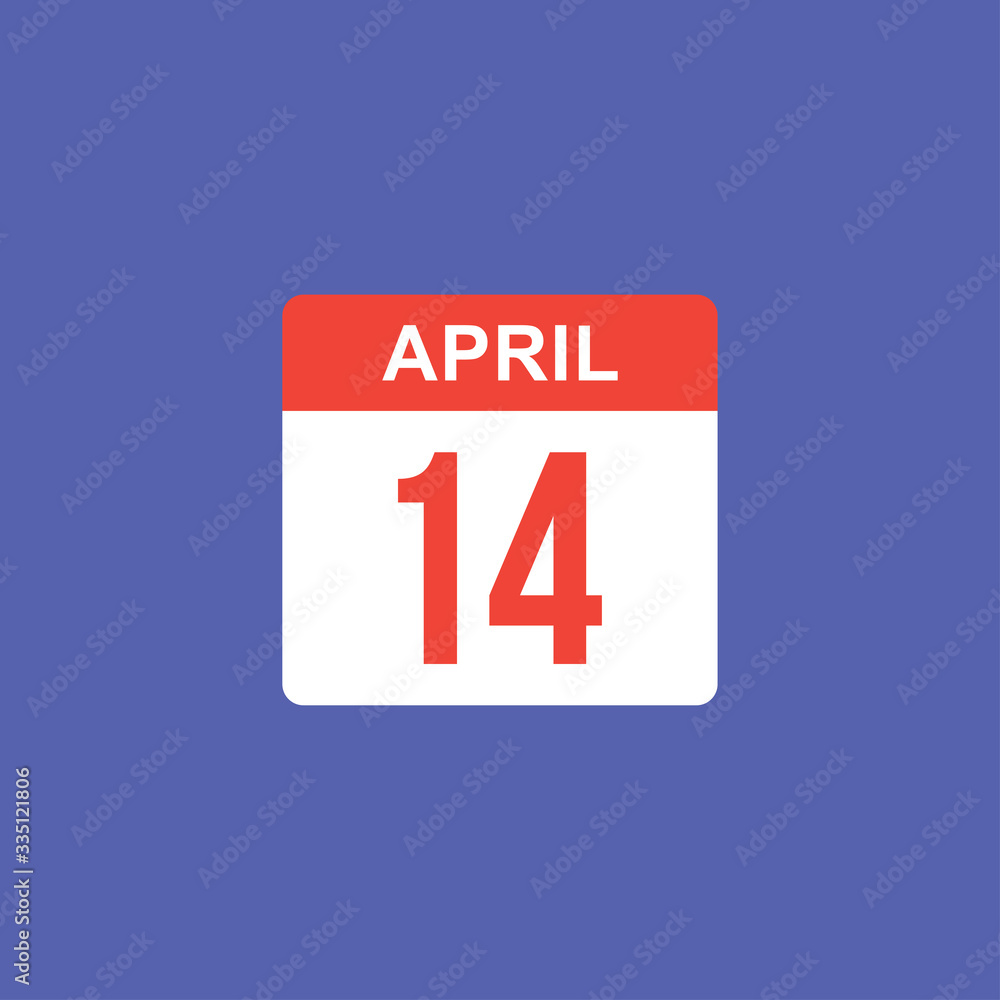 calendar - April 14 icon illustration isolated vector sign symbol calendar - April 14 icon illustration isolated vector sign symbol