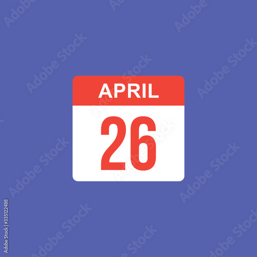 Free Download calendar - April 26 icon illustration isolated vector sign symbol - GFXLoad