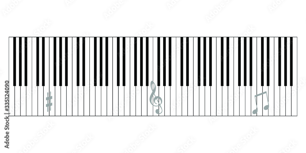 piano key on white background vector illustration piano key on white background vector illustration