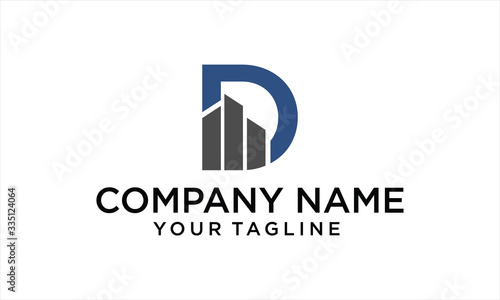 COMBINATION LOGO FROM D AND BUILDING LOGO DESIGN CONCEPT