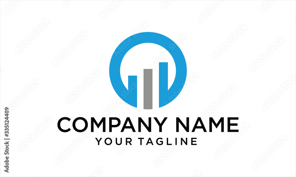 Fototapeta premium COMBINATION LOGO FROM INVESTMENT AND CIRCLE LOGO DESIGN CONCEPT