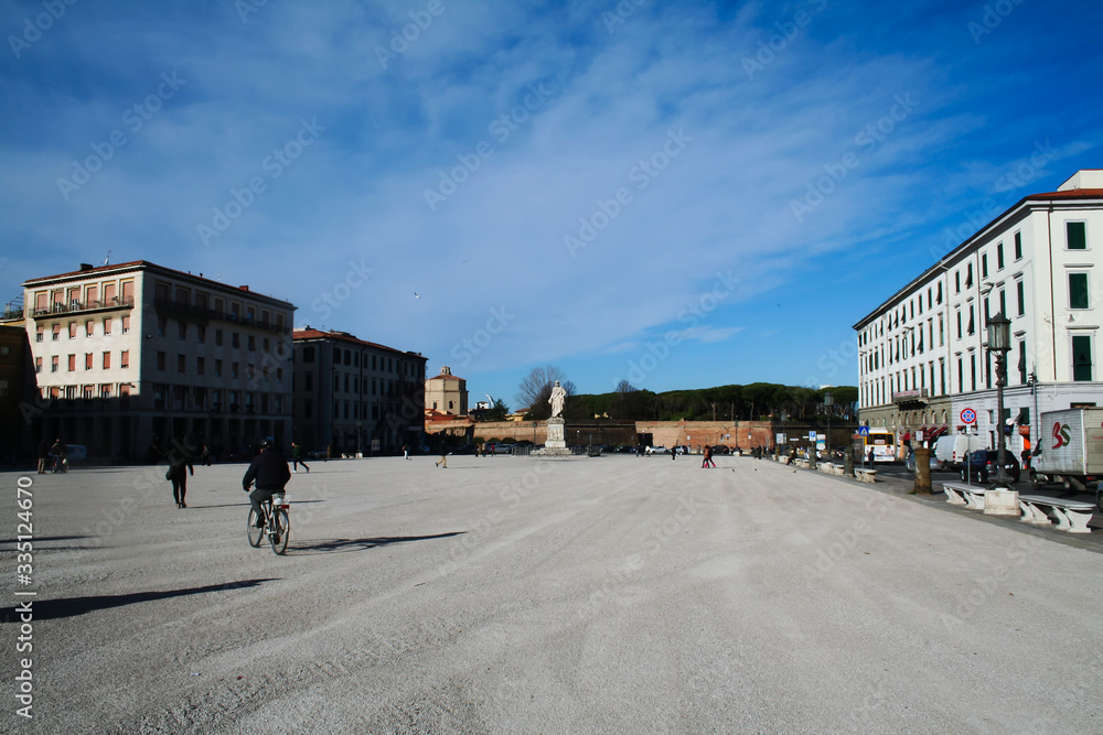 Livorno, Italy: square near the port Livorno, Italy: square near the port