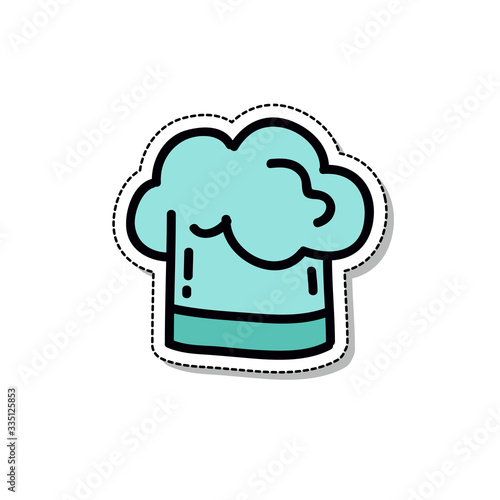 chef hat doodle icon, vector illustration