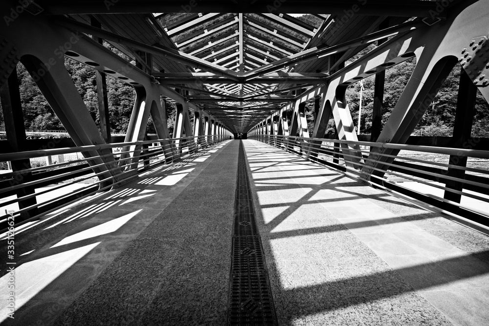 black and white steel bridge perspective black and white steel bridge perspective