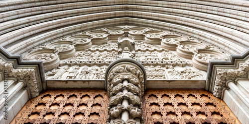 detail of the facade of a church photo