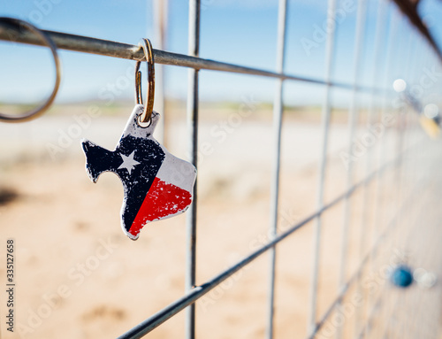 Texas flag keychain in Marfa Texas photo